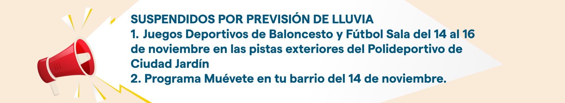 Suspensión de juegos y muévete en tu barrio_Suspensión partidos juegos deportivos_Suspensión partidos juegos deportivos